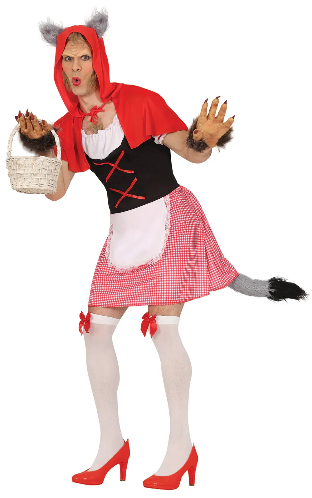 Disfraz de Lobo Vestido de Caperucita para Hombre Caperucita Roja Guirca